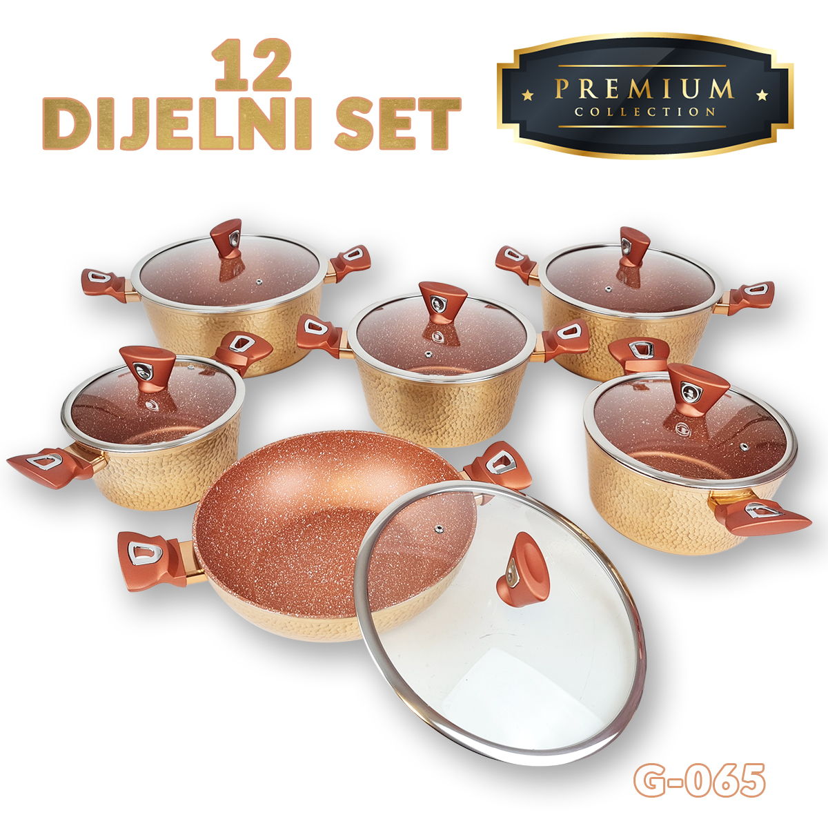 Set posuđa Premium GOLD 12 dijelni 065 Front 1