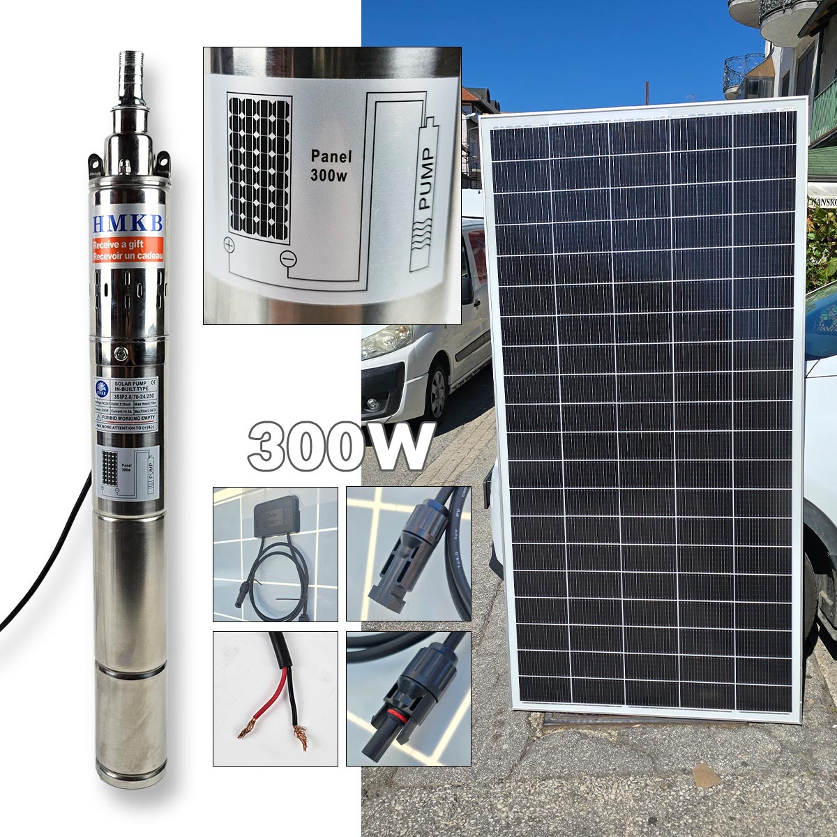 Arteška pumpa sa solarnim panelom 300W G543 Front 1