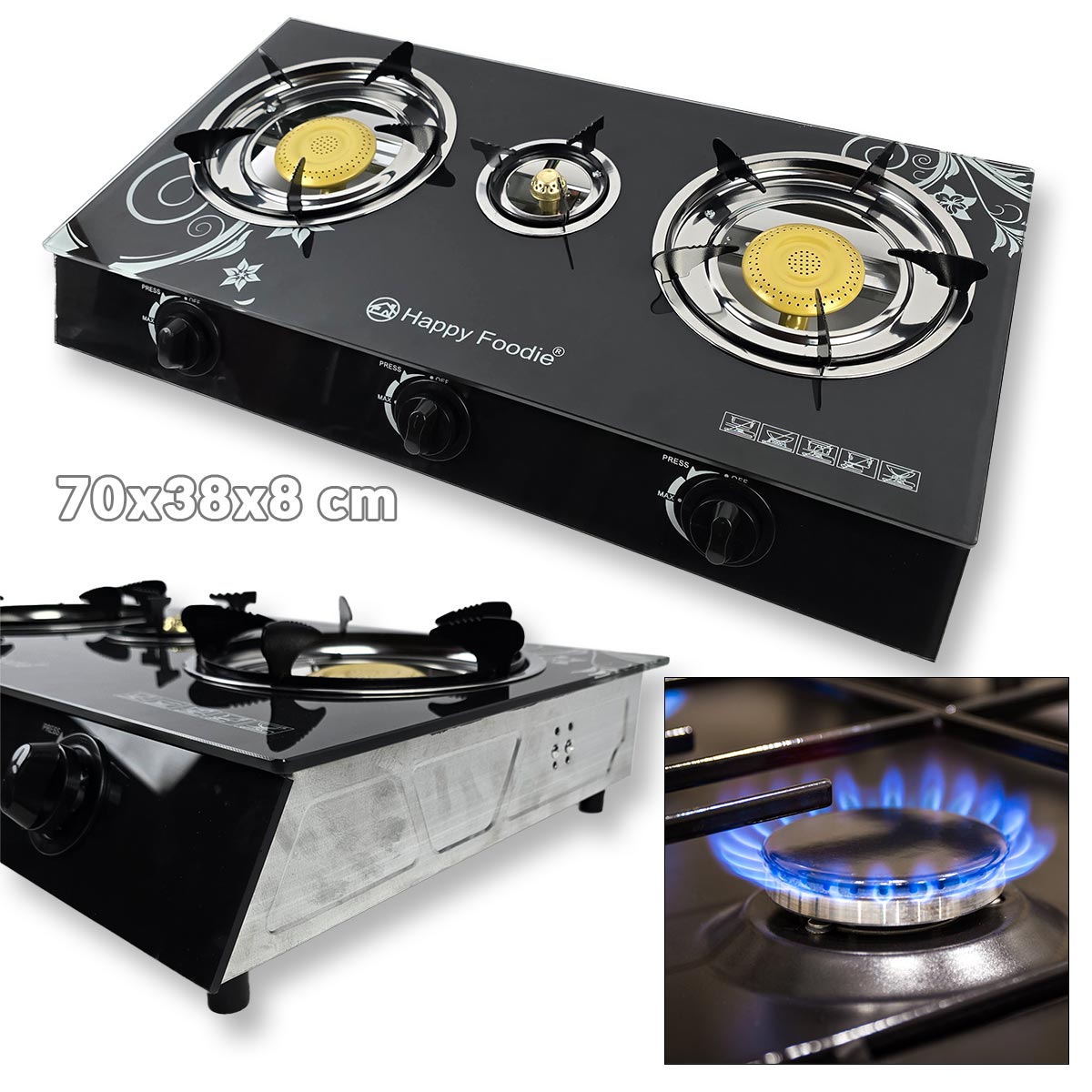 Plinski štednjak sa 3 plamenika G563 Front 1