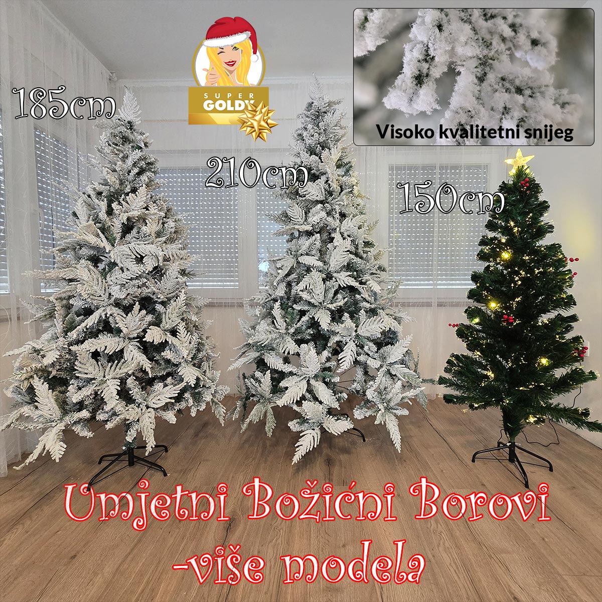 Umjetni Božićni Borovi - više modela Front 1