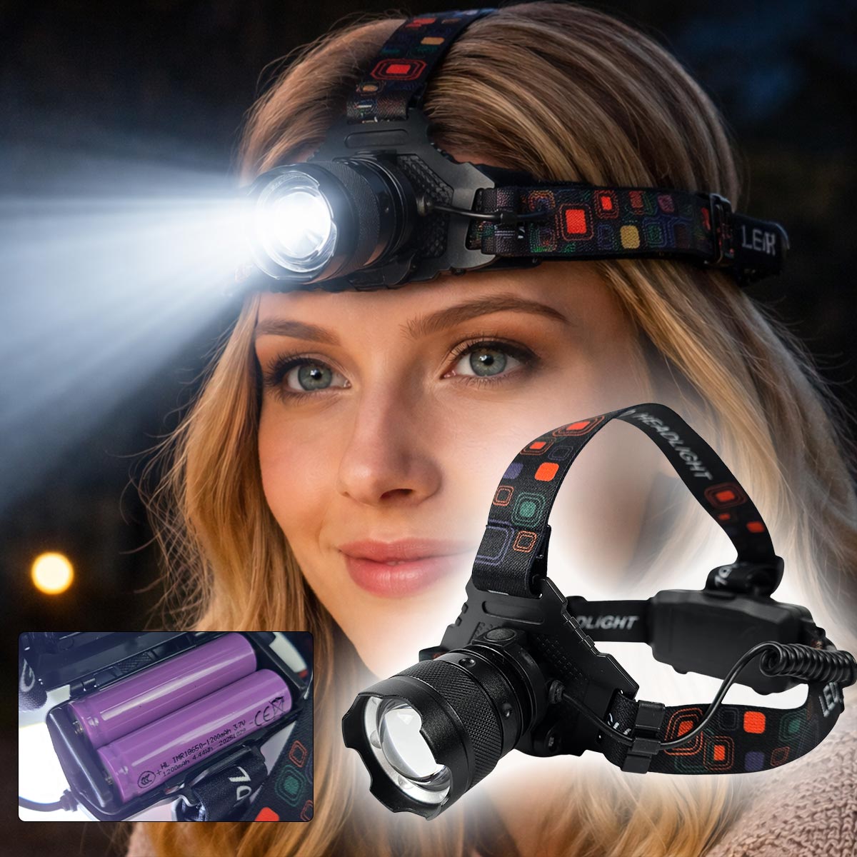 XXL LED naglavna svjetiljka G645 Front 1