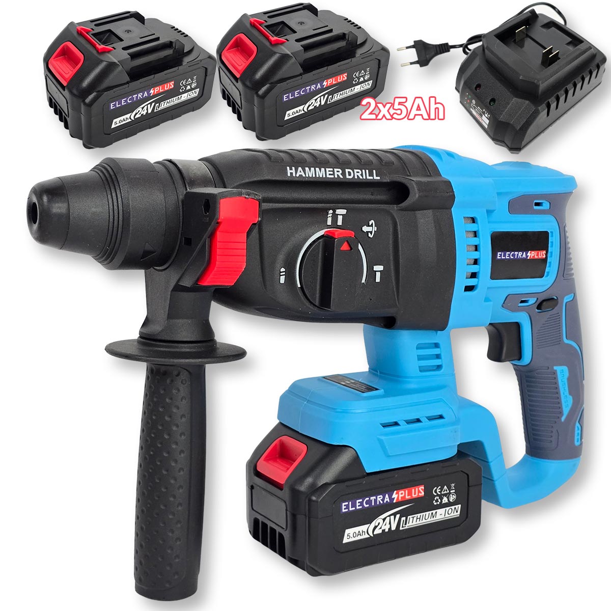 Aku SDS štemerica sa 2x 5Ah baterije EL016 Front 1