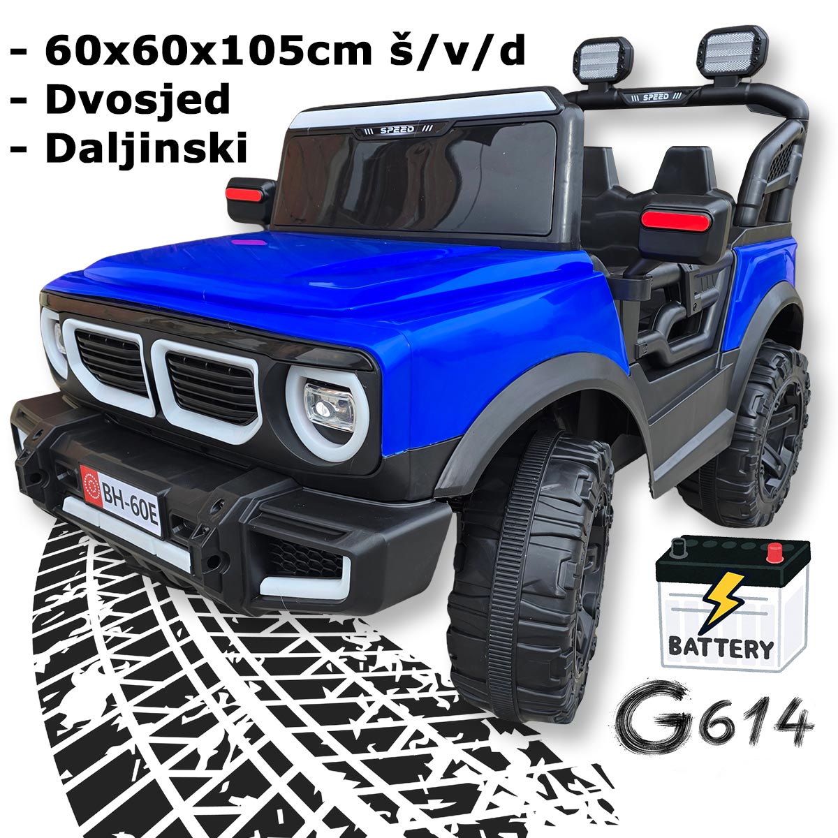 Džip na akumulator s daljinskim upravljačem G614 Front 1