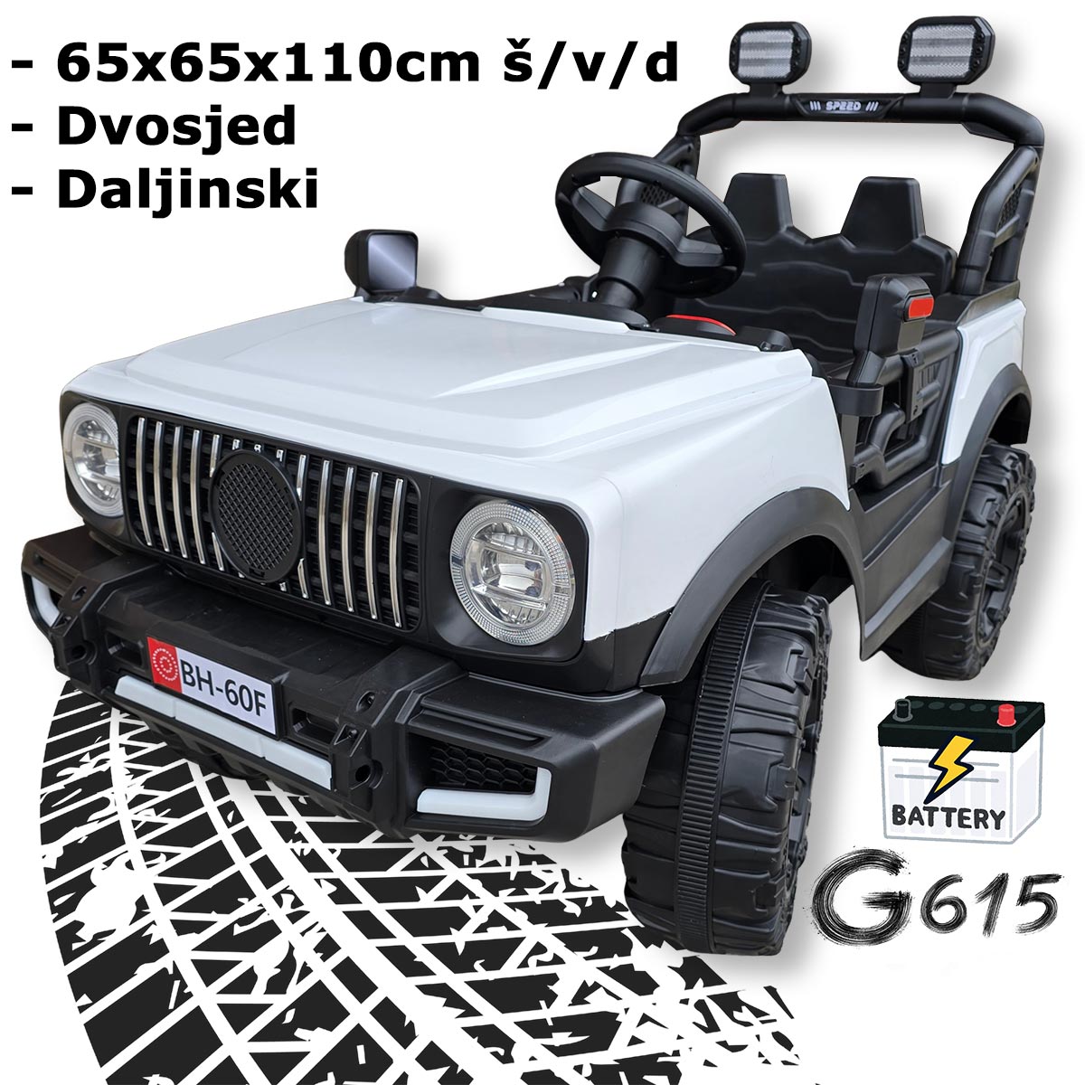 Džip na akumulator s daljinskim upravljačem G615 Front 1