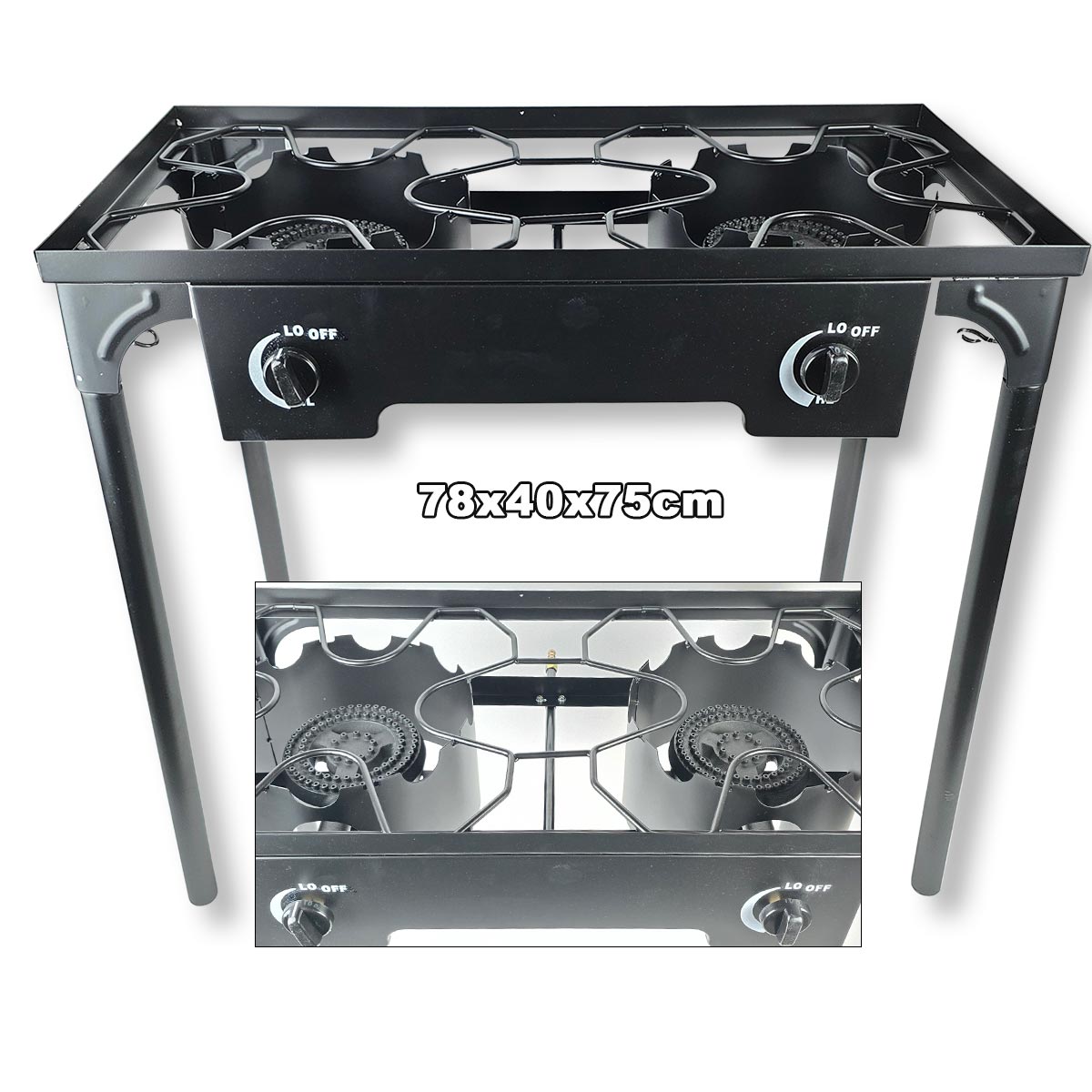 Plinski plamenik sa nogicama - Dvostruki G689 Front 1