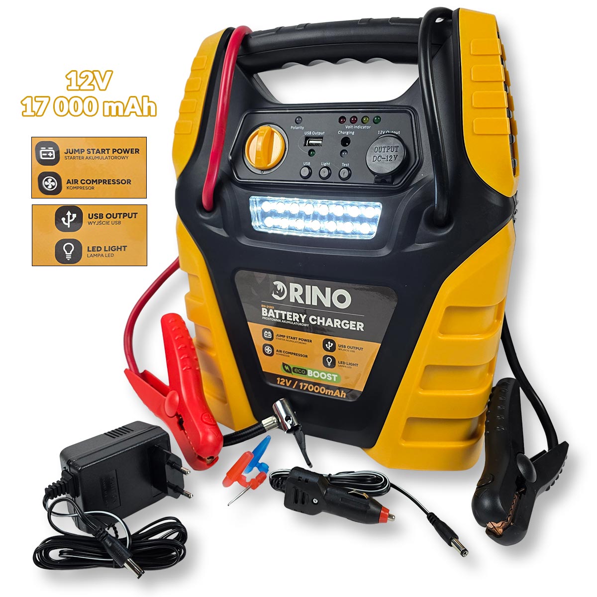 RINO aku punjač i starter sa kompresorom Front 1