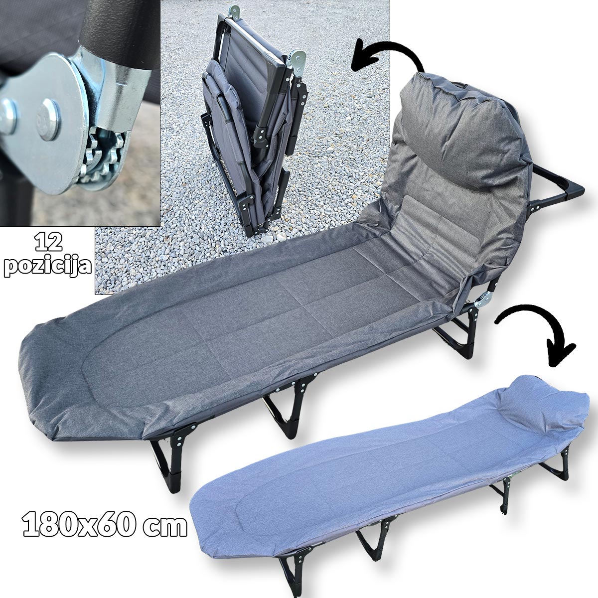 Sklopiva ležaljka i krevet 2u1 G655 Front 1