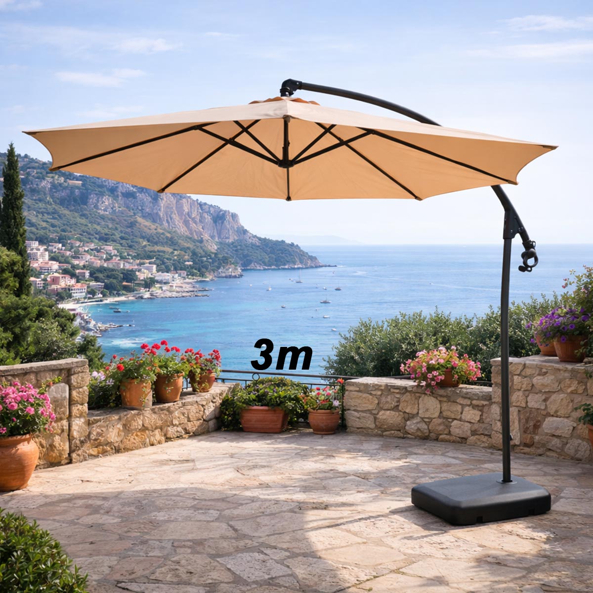 Vrtni suncobran G656 - Khaki Front 1