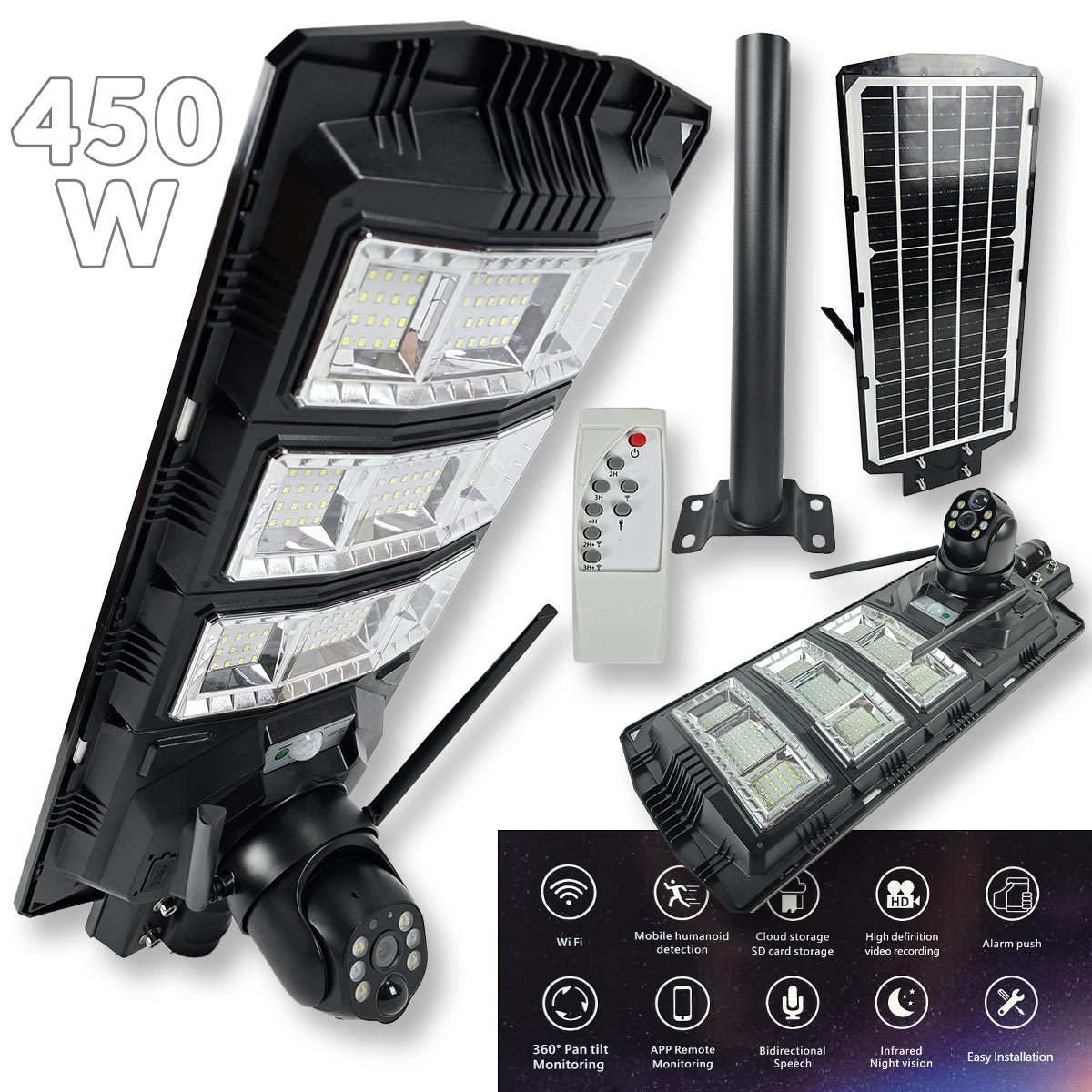 WiFi Solarni reflektor sa HD kamerom G500 Front 1