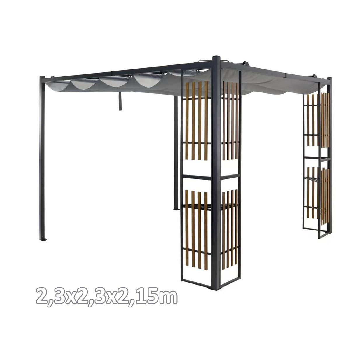 Vrtna metalna pergola - paviljon G728 Front 1