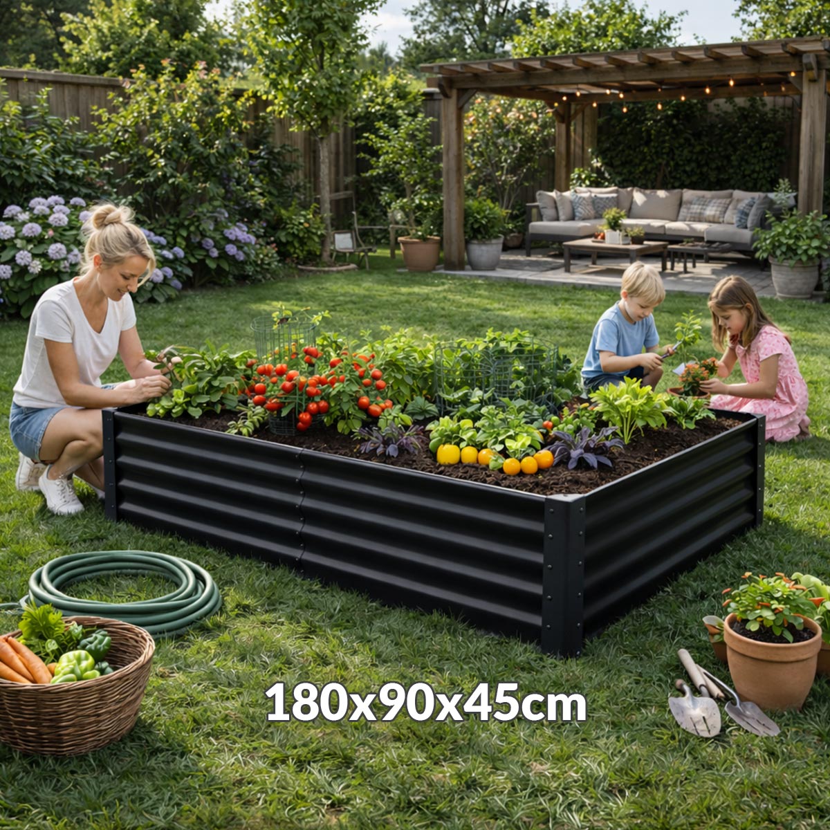 Vrtna povišena gredica 180x90x45cm GB45-18090D Front 1