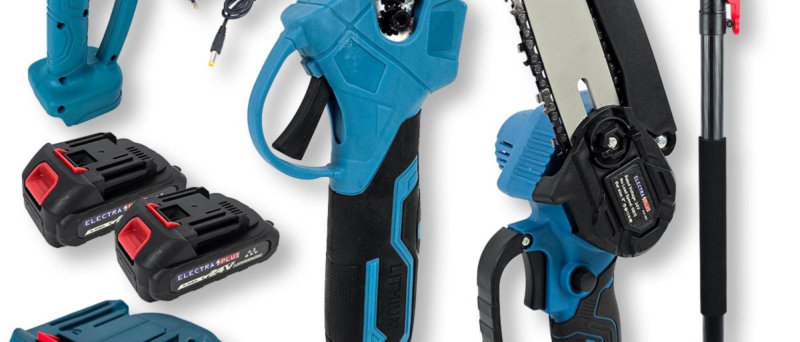 Aku set 3u1 Electra Plus - škare pila teleskopski štap EL003 Front 1