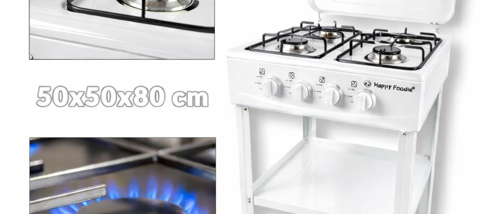 Plinski štednjak sa 4 plamenika G564 White Front 1