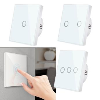 Senzorski prekidači na touch BIJELI jednostruki, dvostruki i trostruki_FRONT_1
