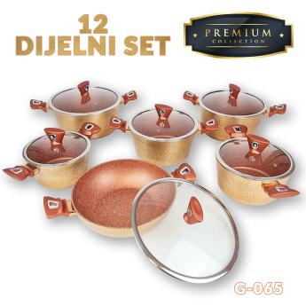 Set posuđa Premium GOLD 12 dijelni 065 Front 1