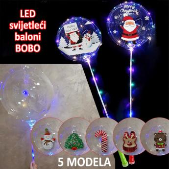 LED bobo Božićni baloni - 5 komada