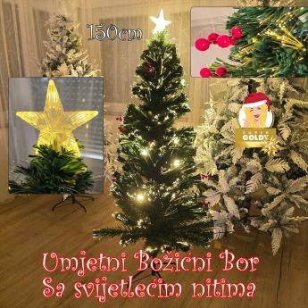 Umjetni Božićni Bor - Svijetleće niti Front 1