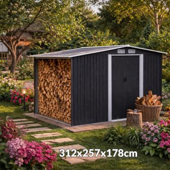 Vrtna metalna kućica 312x257x178cm YB1008F Front 1